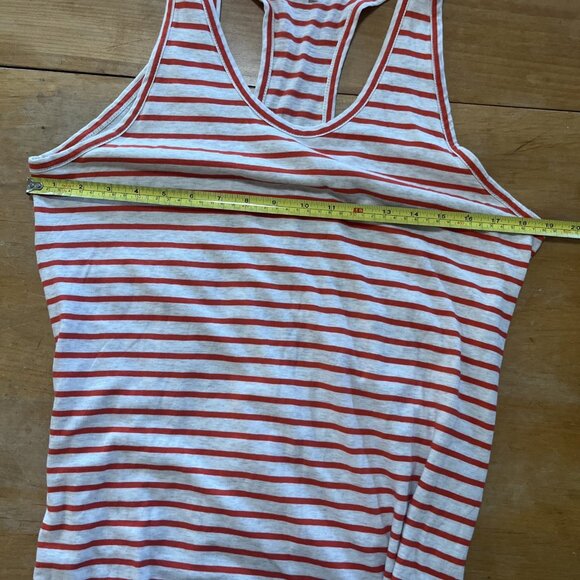 DEMYLEE Women’s Orange White Striped Side Slit Maxi Tshirt Cover Up Dress Sz L - Picture 6 of 11